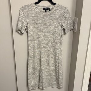 Theory Light Gray Knit Mini Dress